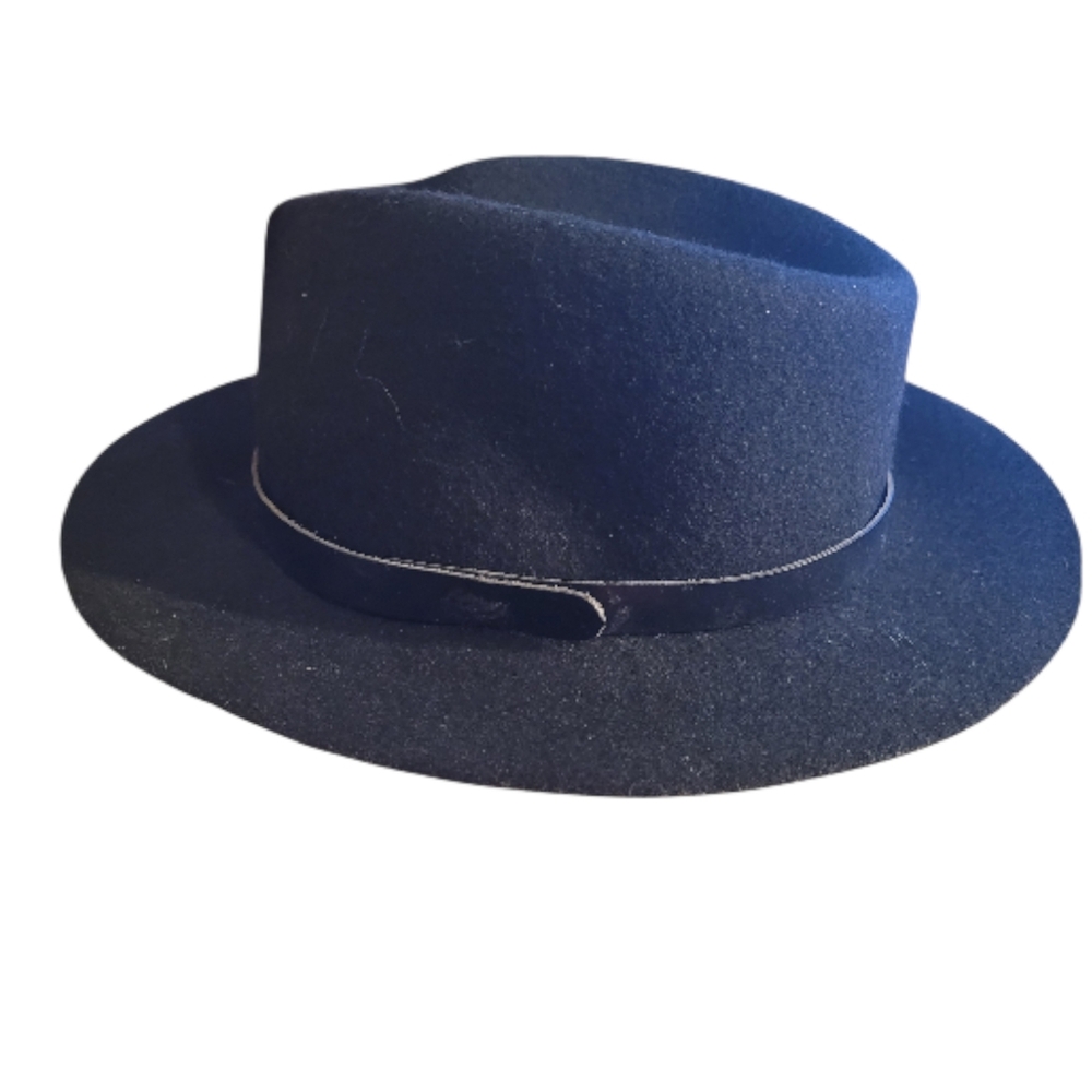 NWT Raffaello Bettini unisex black wool fedora - OS.        D41